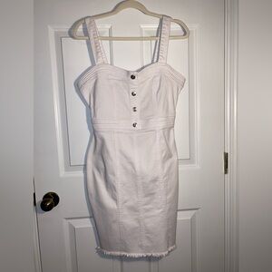 VENUS White Denim Dress with Adjustable Straps
